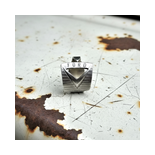 Originaler Oldtimer Schlüssel zum Ring umgearbeitet; Messinggrundkörper mit verchromten Akzenten, authentische Patina.