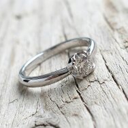 Verlobungsring Weißgold 18k mit 0,5 Karat Brillant Solitärring Diamant handgefertigt 750er Gold
